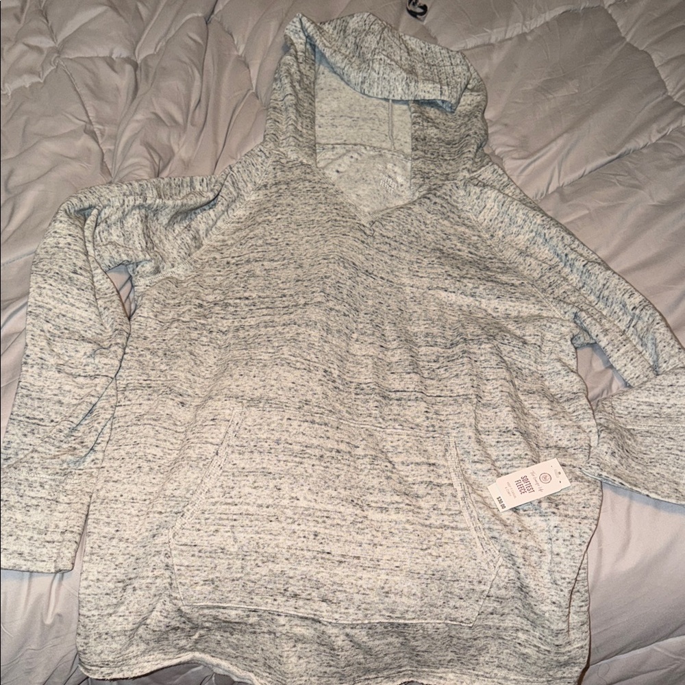 Heather Gray soft fleece hoodie